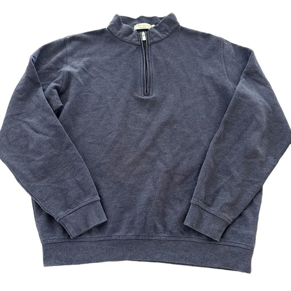 Peter Millar Mens Medium Crown Comfort Interlock Quarter Zip Pullover Blue Modal - Picture 1 of 7